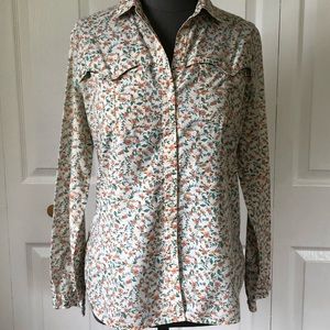 Vintage Western Style Floral Button Down, approx Size XS/S